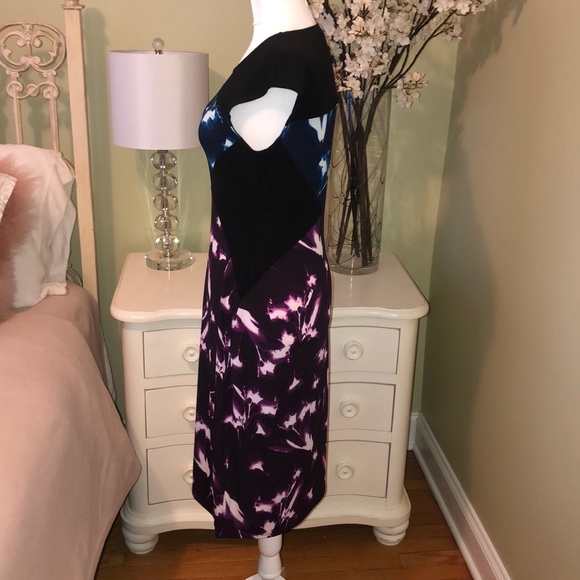 BCBGMaxAzaria Daphney Dress Blue Black Purple Sz S - Picture 6 of 10